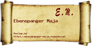 Ebenspanger Maja névjegykártya